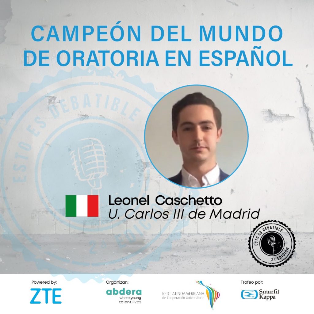 Leonel Caschetto, campeón mundial de oratoria en español al ganar 'Esto es debatible'