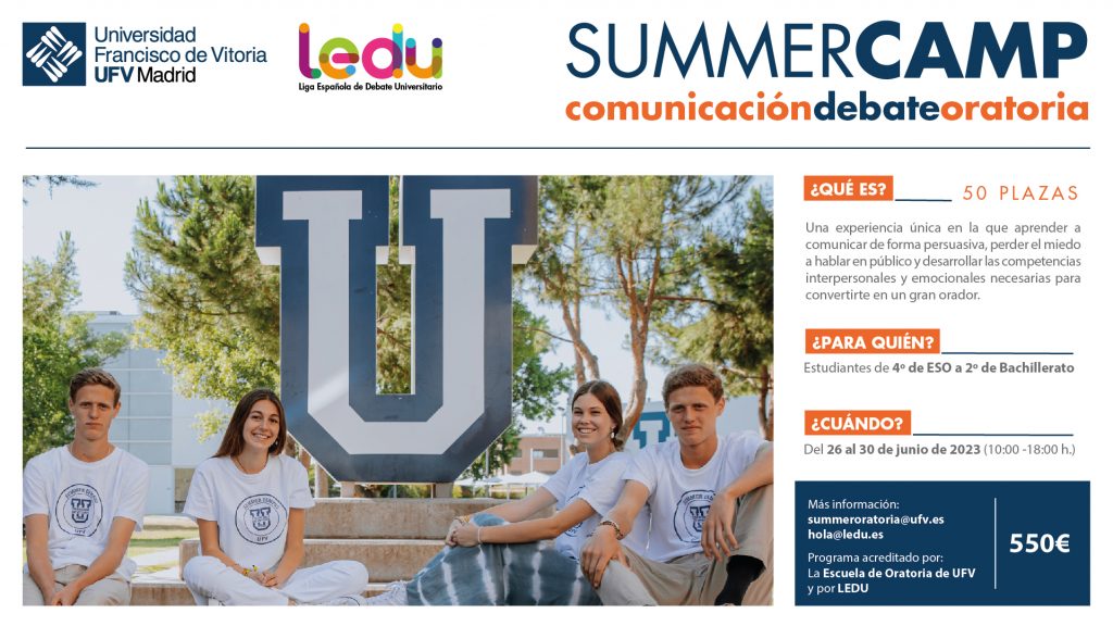 La UFV y la Ledu organizan el primer campamento de oratoria y debate escolar de España: Summer Camp de Oratoria y Debate
